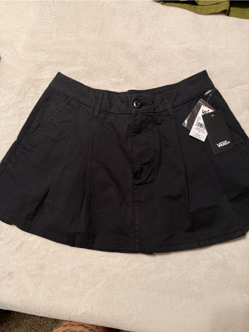 Vans Black Pleated Mini Skirt